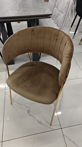 Стул на металлокаркасе Kamelia светло-фиолетовый / золотой из шоурума 5